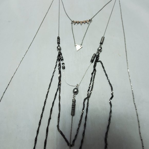 BKE silver layered necklace with stones - Picture 7 of 12